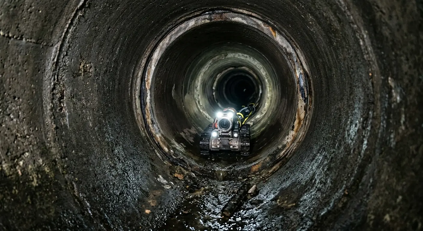 Robotic sewer camera inspecting pipe interior for Drain Snake Service in Vail